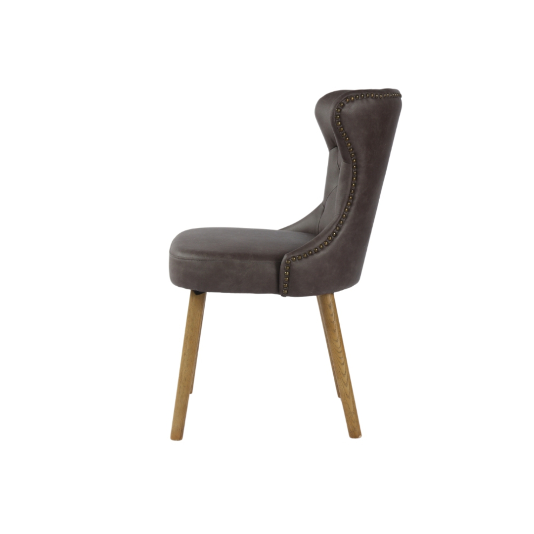Venice Leather Look Dining Chair Grey image 2